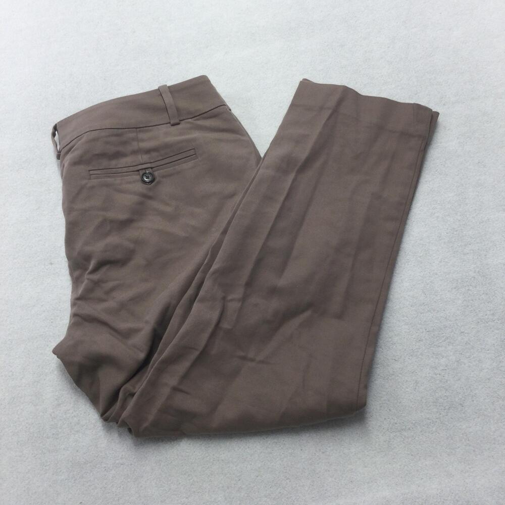 Ann Taylor LOFT Dress Pants Womens 6 Brown Marisa Straight Leg Twill Stretch